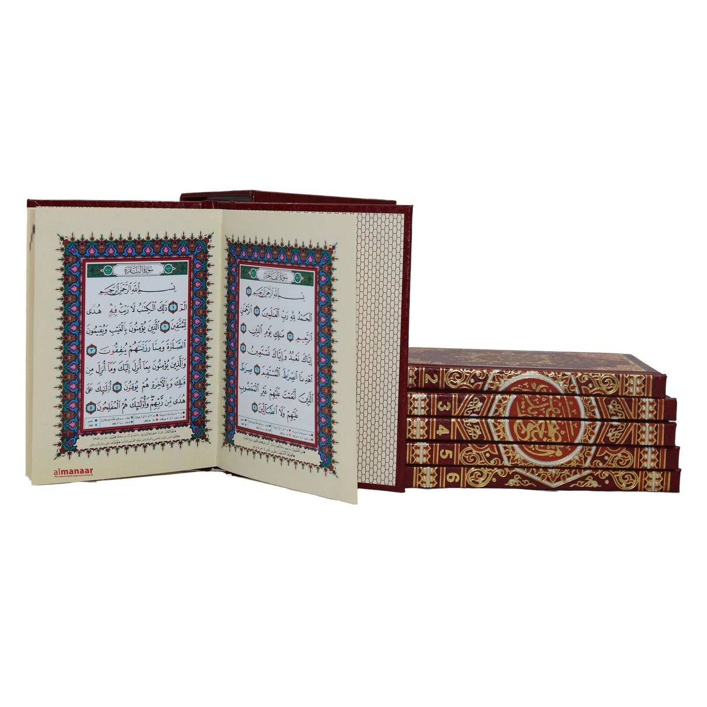 Colour Coded Tajweed Quran Cased in 6 Parts HB Pocket Size Gift Quran