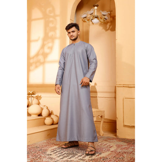 Matte Grey Omani Thobe