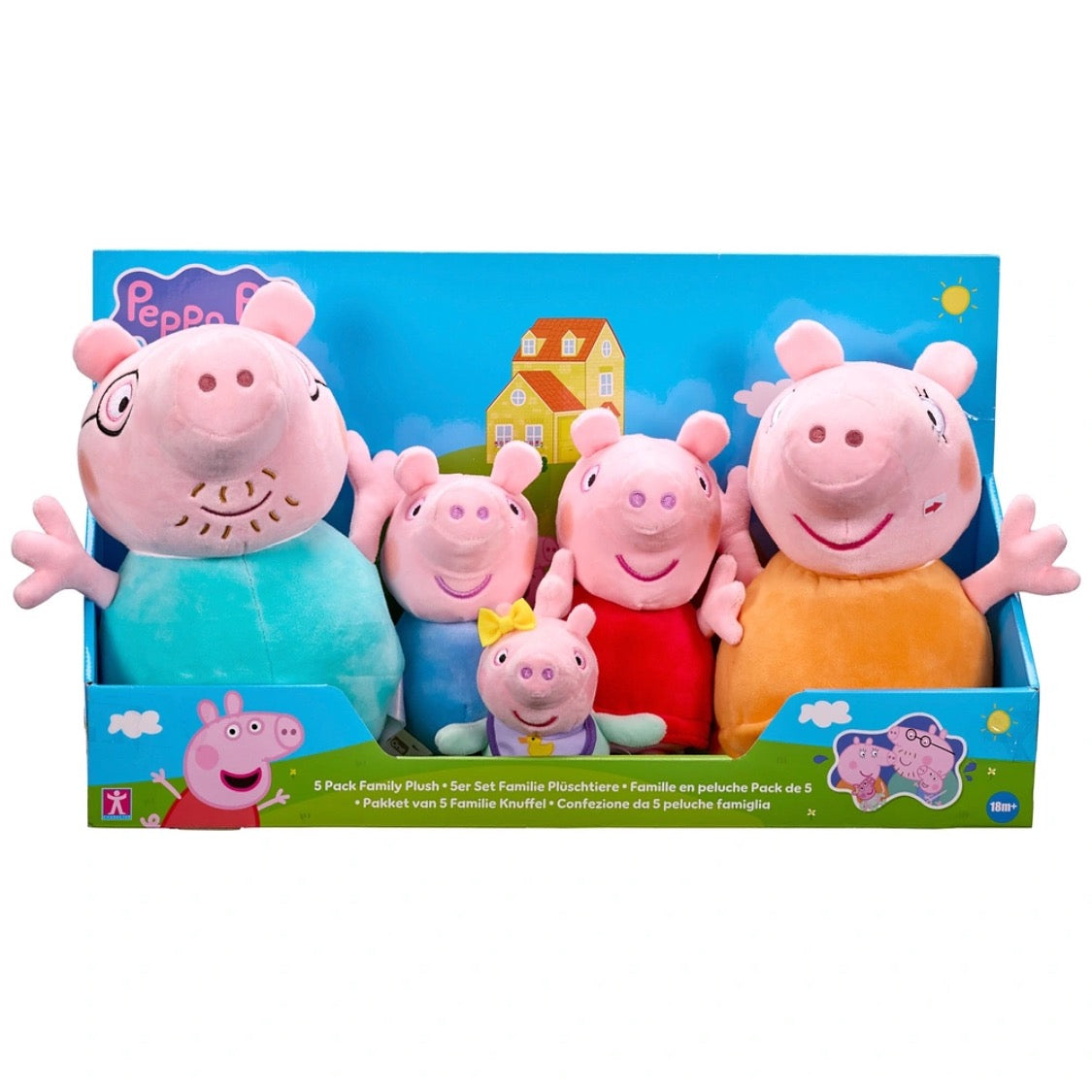 Peppa Pig 5 Pack Family Plush with Baby Evie